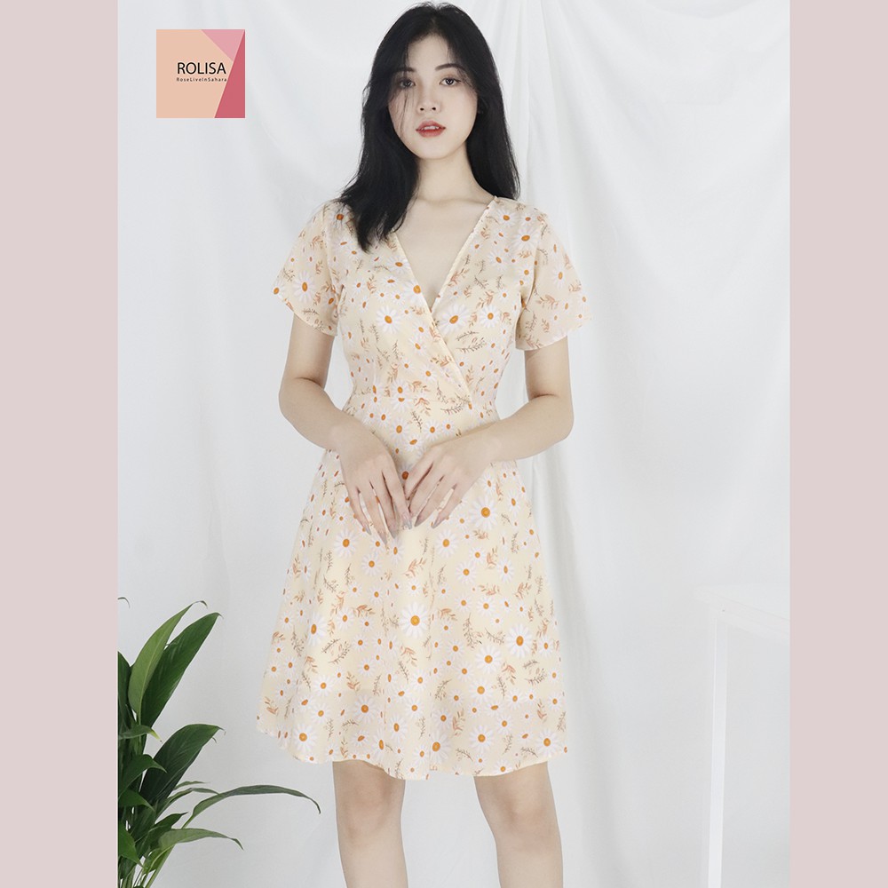 Đầm váy nữ hoa nhí, dáng xoè cổ chữ V xinh xắn, dễ thương RD045 | BigBuy360 - bigbuy360.vn