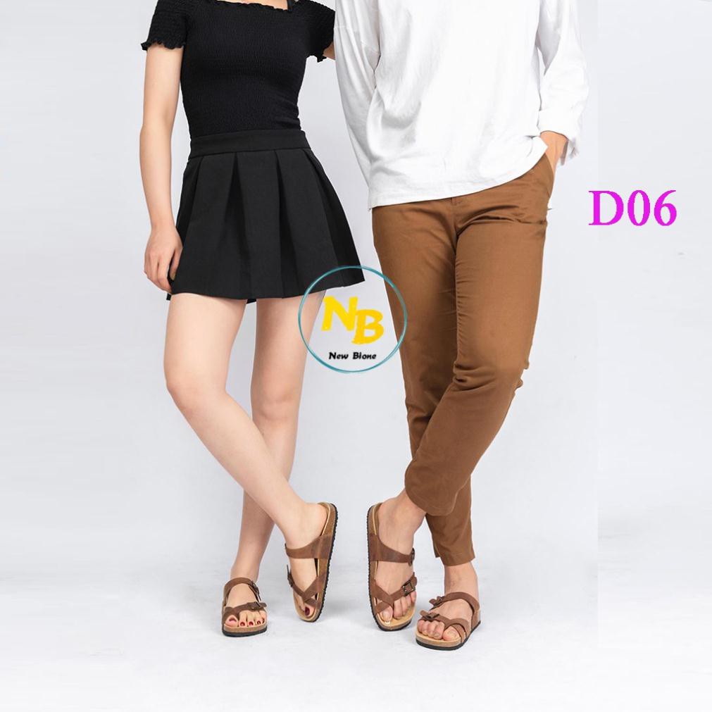 Dép đế trấu unisex da bò - D06