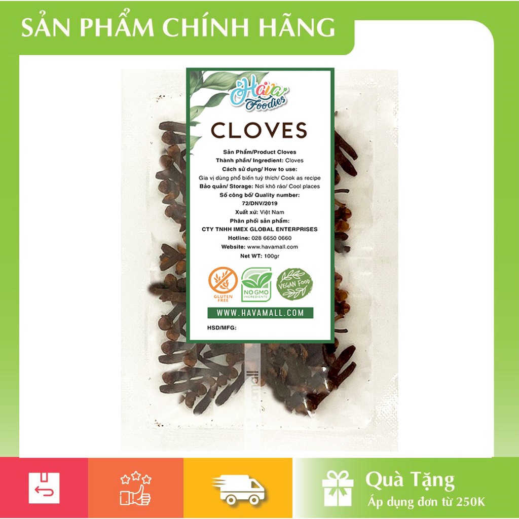 [HÀNG CHÍNH HÃNG] Đinh Hương Gói 100gr - Cloves