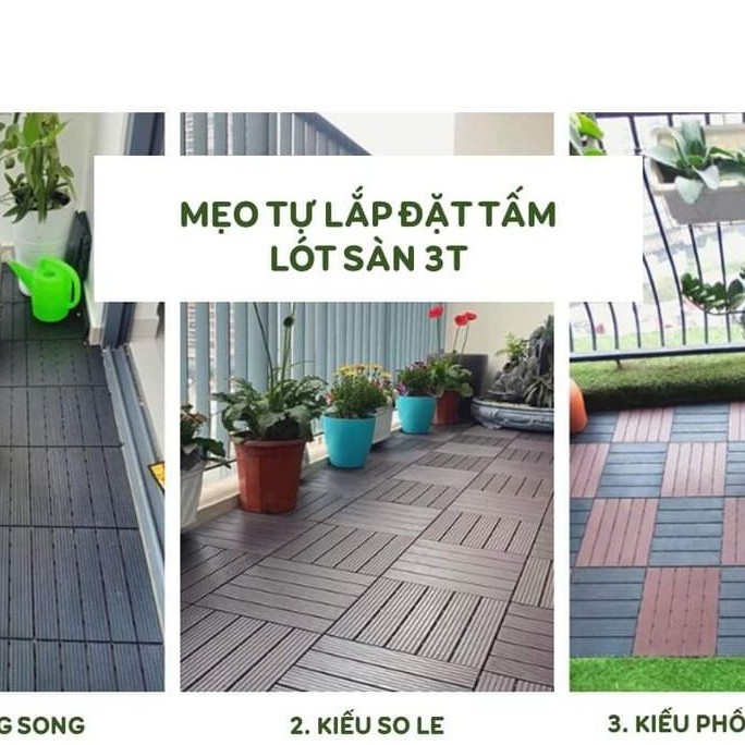 ✨Tấm Lót Sàn Nhựa Ban Công Basic  Siêu Bền/Vỉ Chống Nóng,Lót Sàn Nhà,Nhà Tắm, Bể Bơi, Sân Vườn, Bể Cá Koi