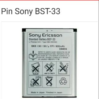 Pin sony ericsson bst-33 zin có bảo hành