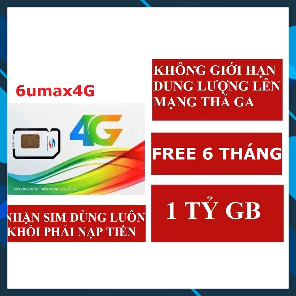 SIM VIETTEL 4G -SIM 4G VIETTEL 6UMAX4G (UMAX50N) FREE 6 THÁNG+V120N 4GB/NGÀY + GỌI FREE / 3ST70N TẶNG 270GB/ 3 THÁNG