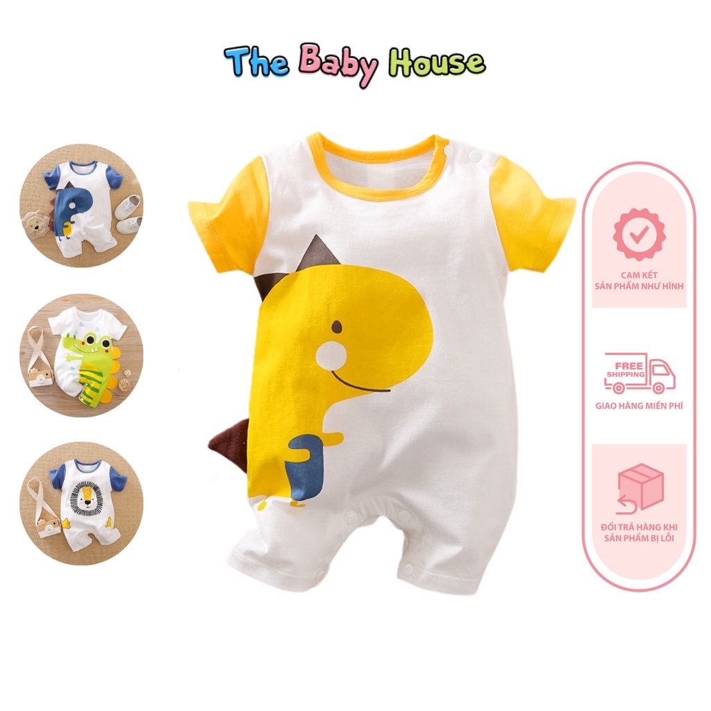 Bộ Áo Liền Thân Cho Bé  𝐅𝐑𝐄𝐄𝐒𝐇𝐈𝐏 Bodysuit Tay Ngắn Họa Tiết Hoạt Hình Dễ Thương Cho Bé