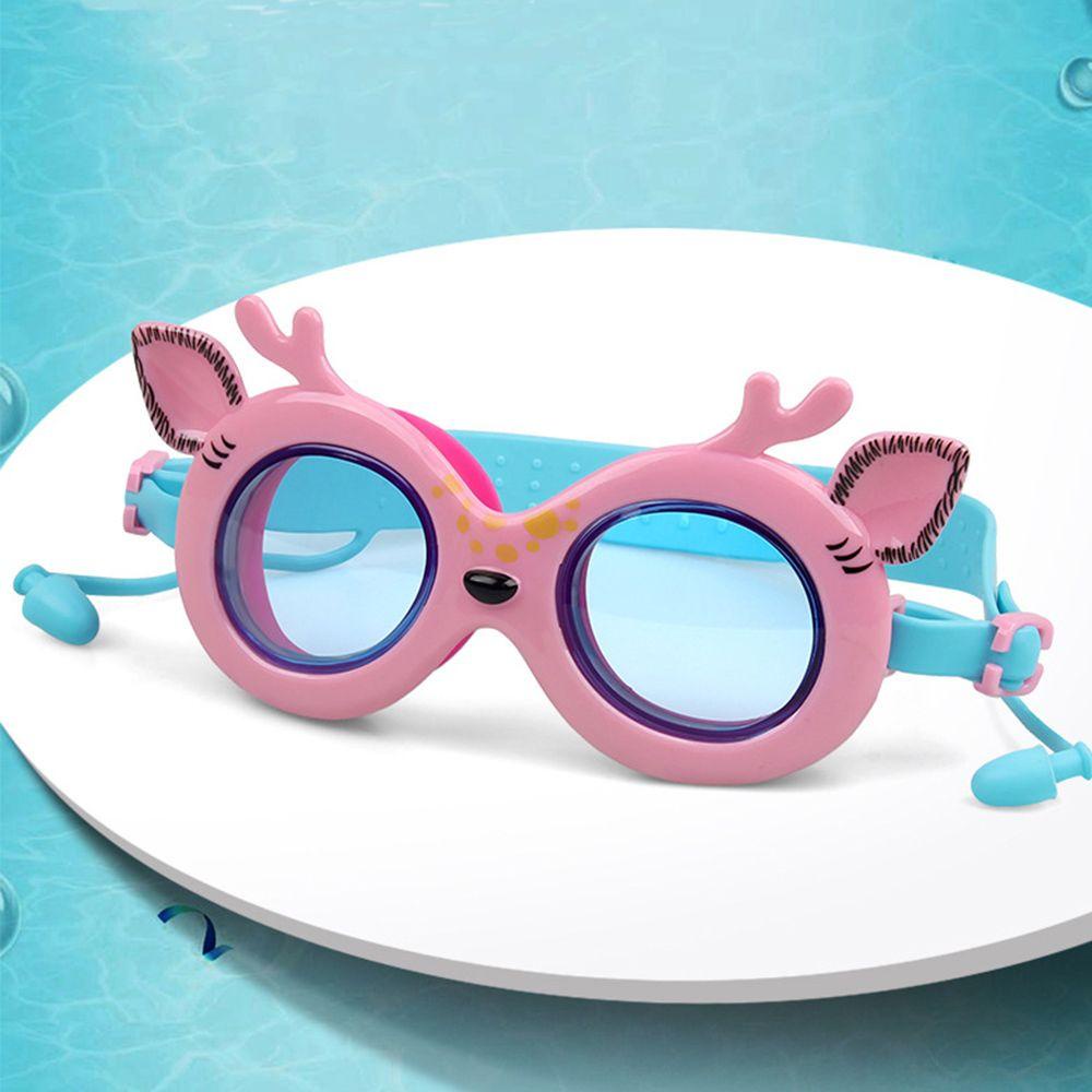 Kính Bơi Gắn Nút Bịt Tai Chống Sương Mù Họa Tiết Hoạt Hình Dễ Thương Có Thể