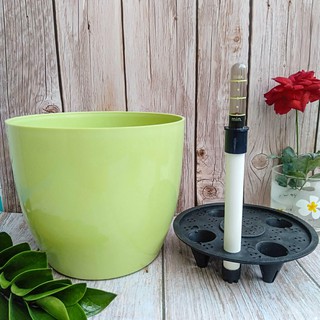 10 Chậu Cây Tự Tưới Nước Size 18,5x16cm - Màu Xanh Táo - DM