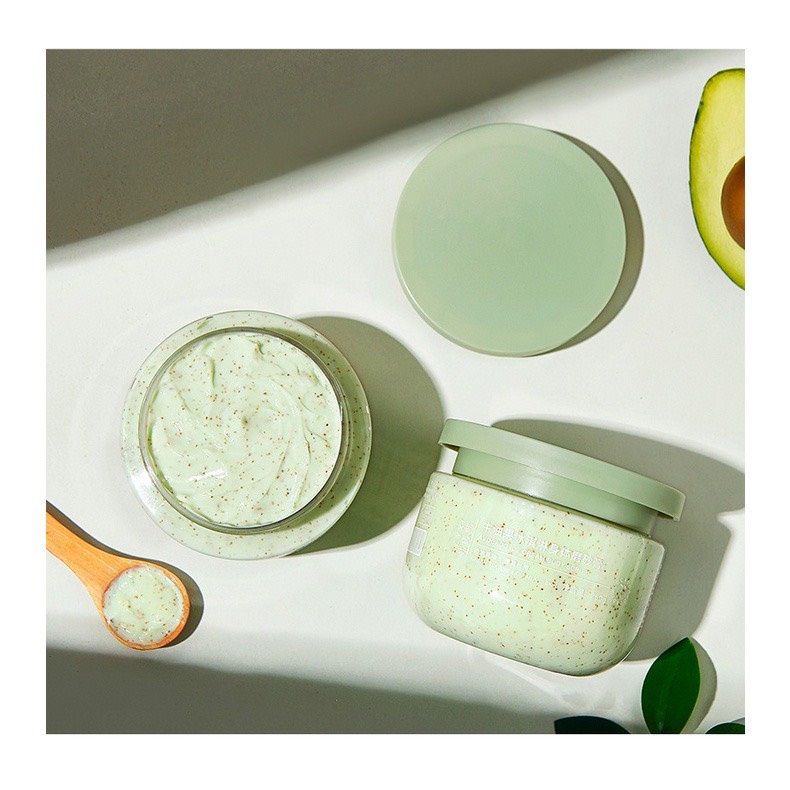 Tẩy da chết body Heyxi chiết xuất quả bơ hũ 250g, Kem tẩy tế bào chết toàn thân chiết xuất từ bơ hương thơm nhẹ nhàng