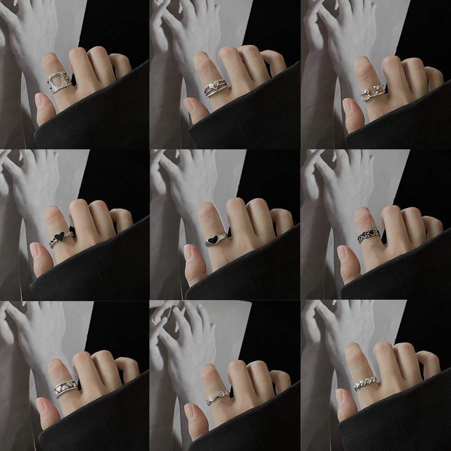 Nhẫn Hình Trái Tim Đơn Giản Phong Cách Hip Hop 19AA