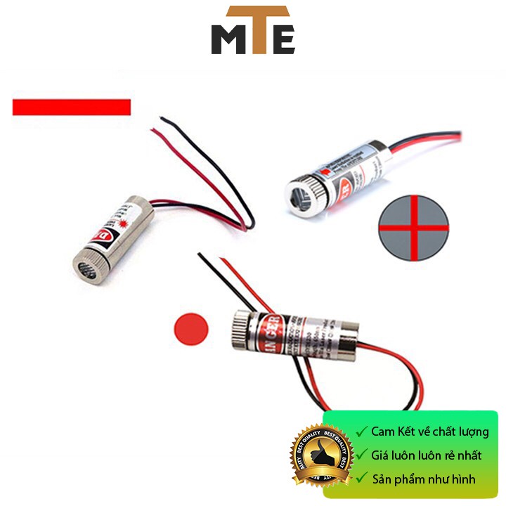 Đầu phát tia laze 3-5V 5MW - Module laser sáng đỏ chữ thập 12mm có điều chỉnh tiêu cự