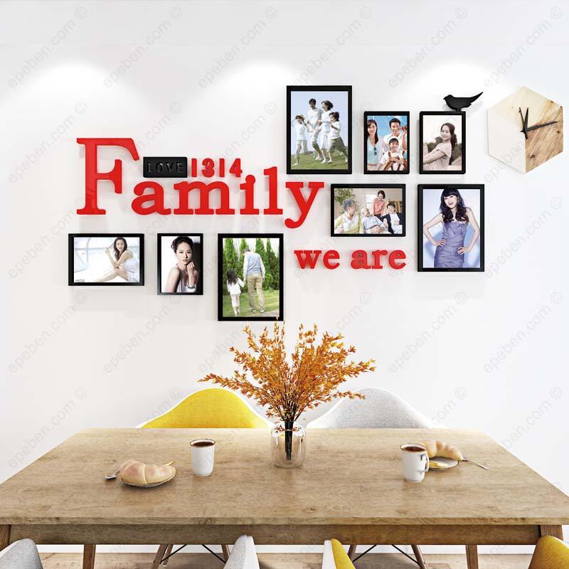 Tranh dán tường mica 3d decor khổ lớn khung ảnh chủ đề gia đình trang trí phòng khách, phòng họp Nhiều Size - EPeBen