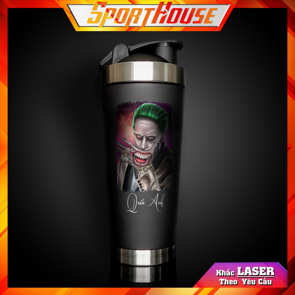 Bình Giữ Nhiệt Joker 𝑭𝑹𝑬𝑬𝑺𝑯𝑰𝑷Bình Thể Thao Harley Quinn, Tặng Bộ Rửa Bình, Khắc Hình Theo Yêu Cầu