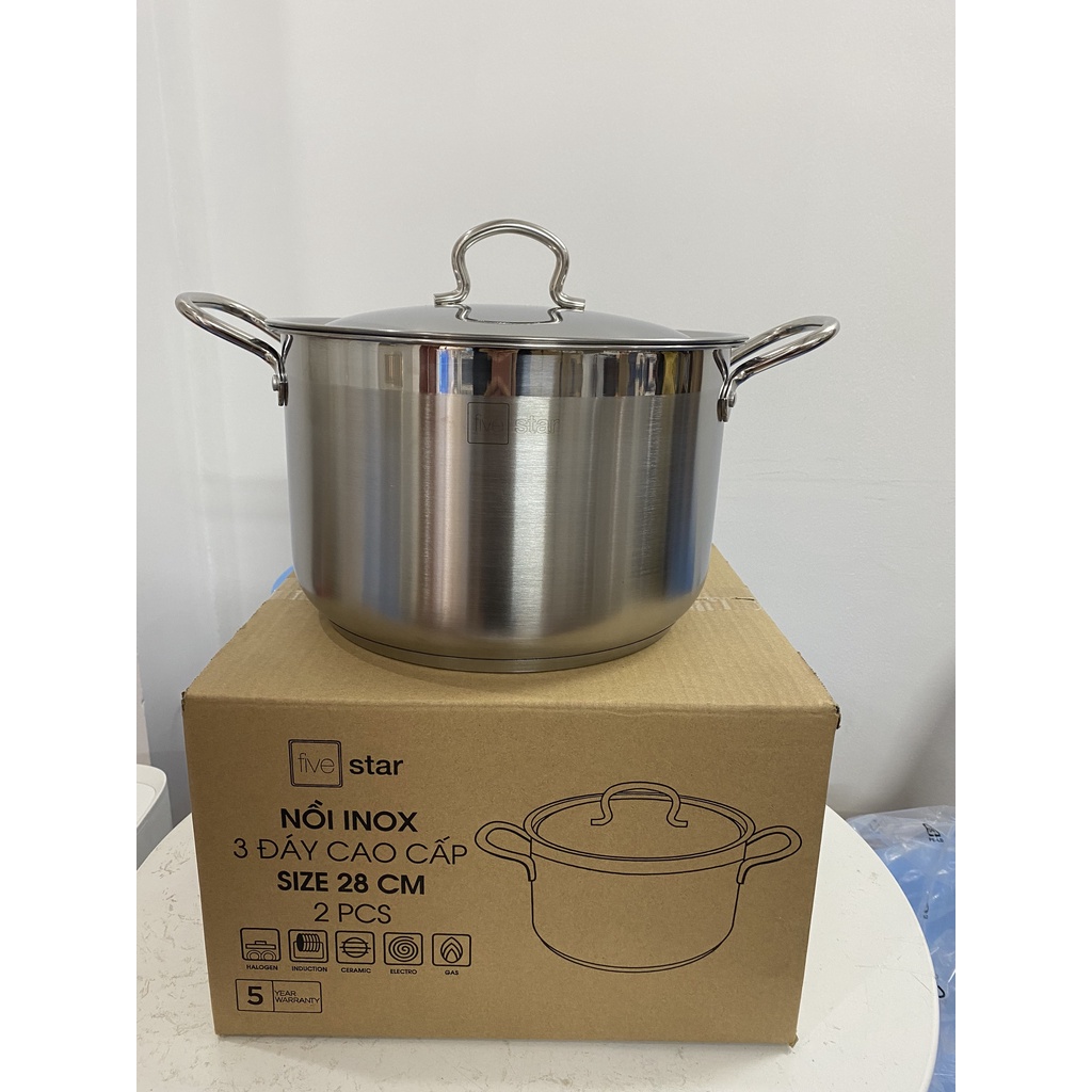 Nồi Luộc Gà Inox 3 Đáy Fivestar 28cm