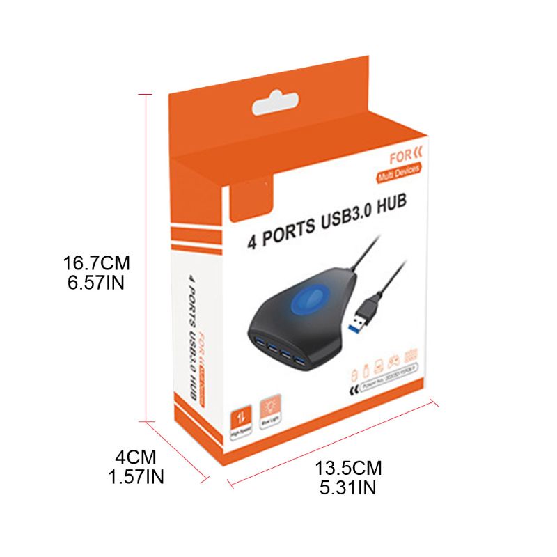 Bộ Chia 4 Cổng USB 3.0 Tốc Độ Cao Cho Máy Tính