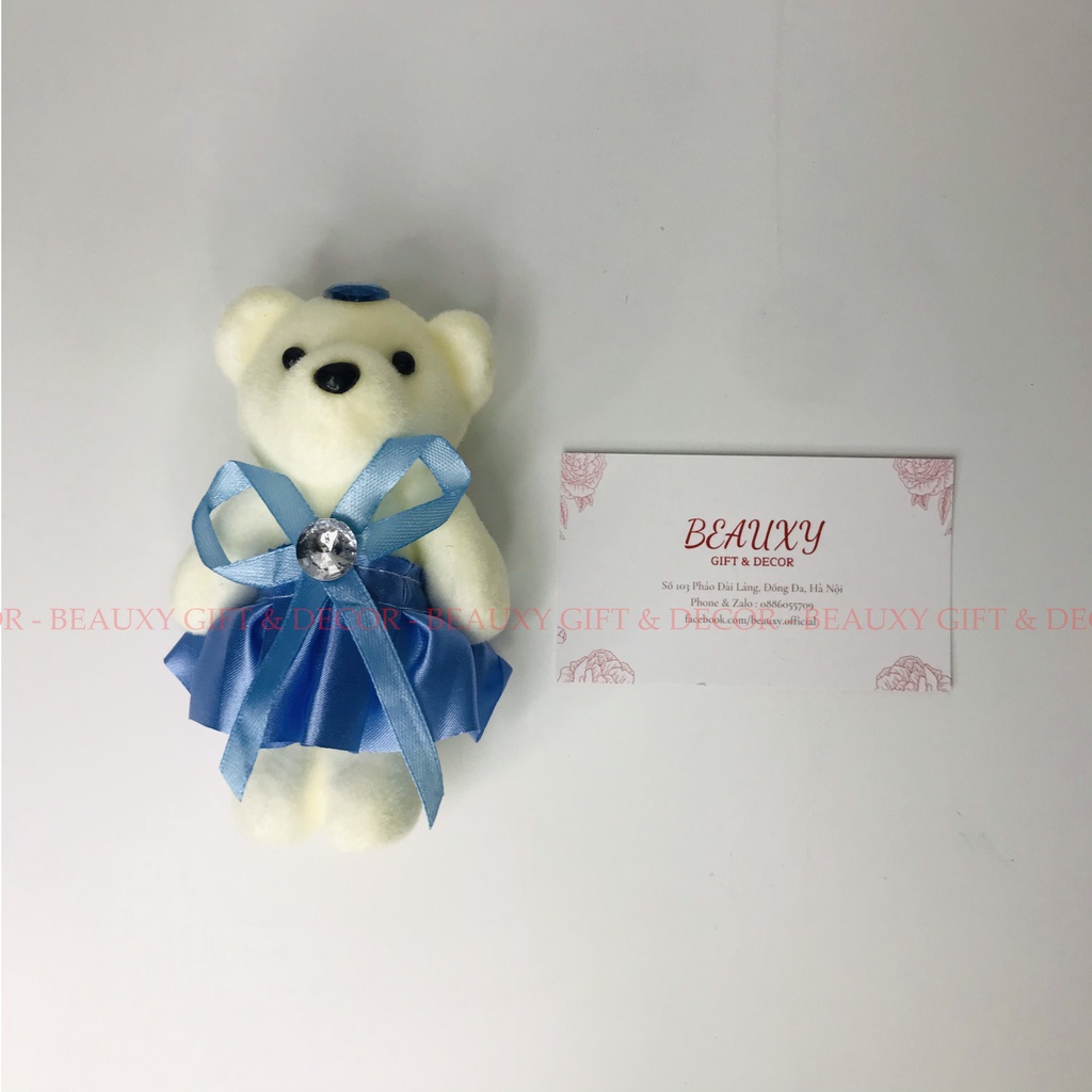 (Cao 12cm) Gấu bông gói hoa, gấu bông trang trí đựng hộp quà