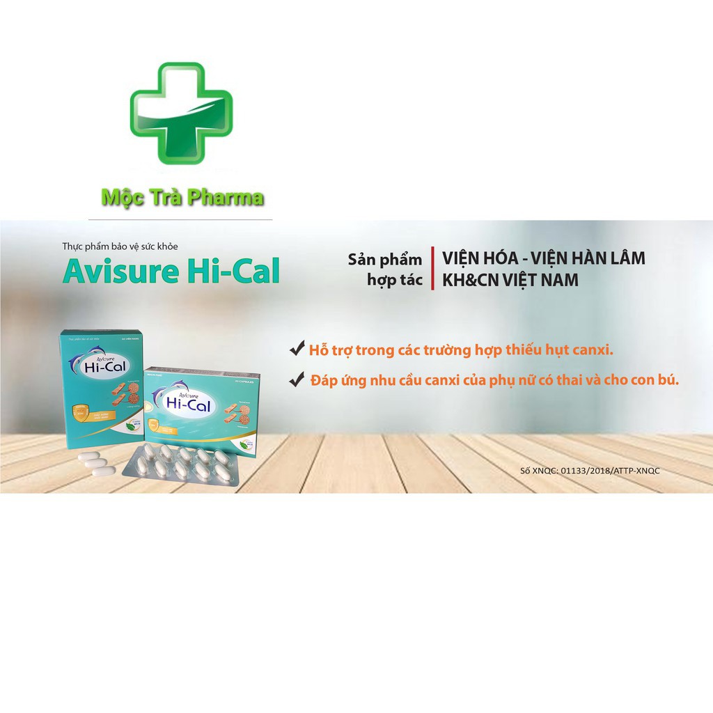 HI-CAL Avisure Canxi Nano tự nhiên cho mẹ bầu (Hộp 60 Viên)-Nhập Khẩu Chính Hãng-Bổ sung Canxi, Vitamin và khoáng