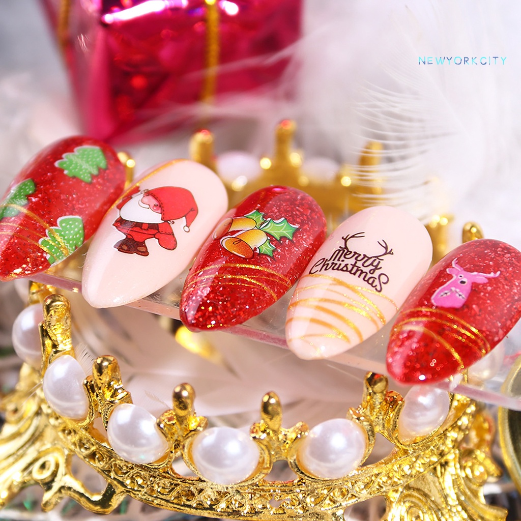 Miếng Dán Móng Tay Họa Tiết Giáng Sinh 3D Độc Đáo