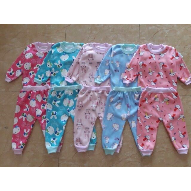 Bộ nỉ lót lông catter cho bé gái