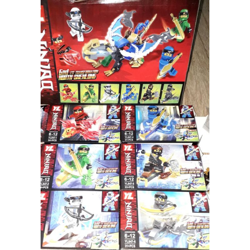 Lắp ráp 1 hộp LegoNinja Kỳ Lân 847 có nhiều chi tiết