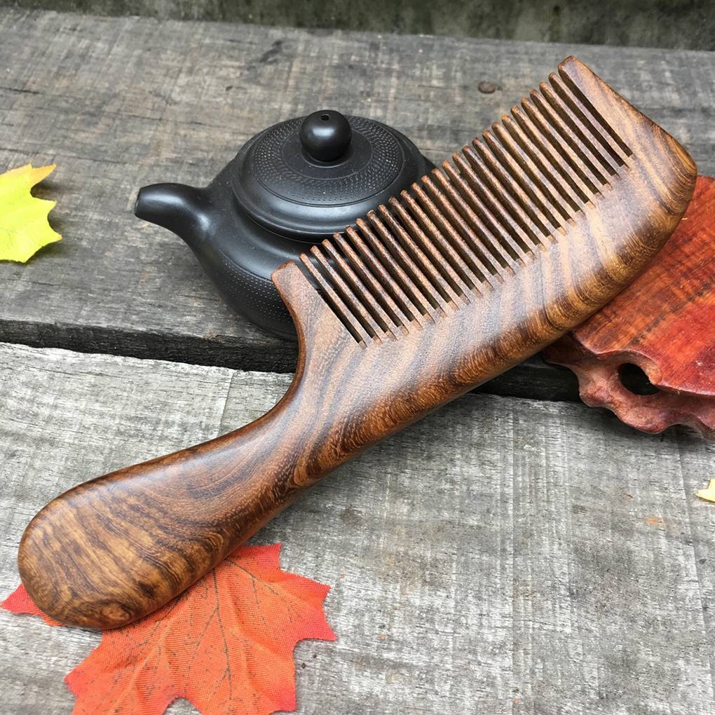 [Hàng mới về] Lược chải tóc gỗ đàn hương chống tĩnh điện tay cầm bằng gỗ dành cho cả nam và nữ