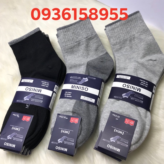 10 đôi tất cổ cao chất dày đẹp Mi.niso MEN ( mã 007 )