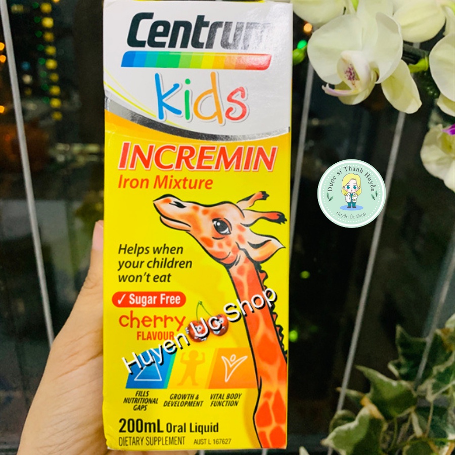 Siro Centrum Kids Incremin Iron Mixture, Úc (200ml) giúp ăn ngon miệng cho trẻ biếng ăn từ 6 tháng tuổi