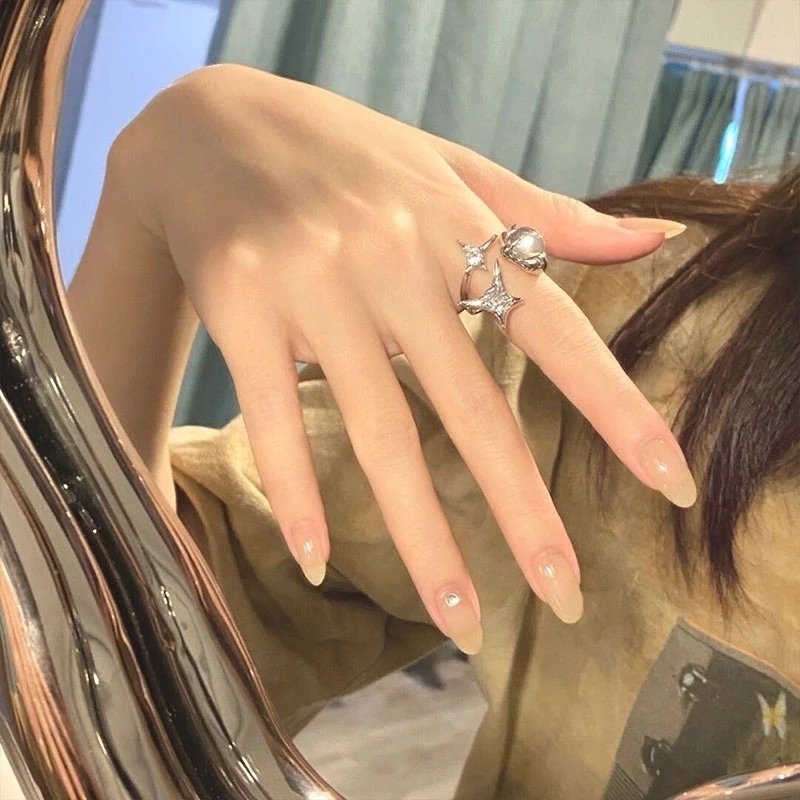 Nhẫn Hở Đính Đá Opal / Ngôi Sao / Hình Học Độc Đáo Cá Tính