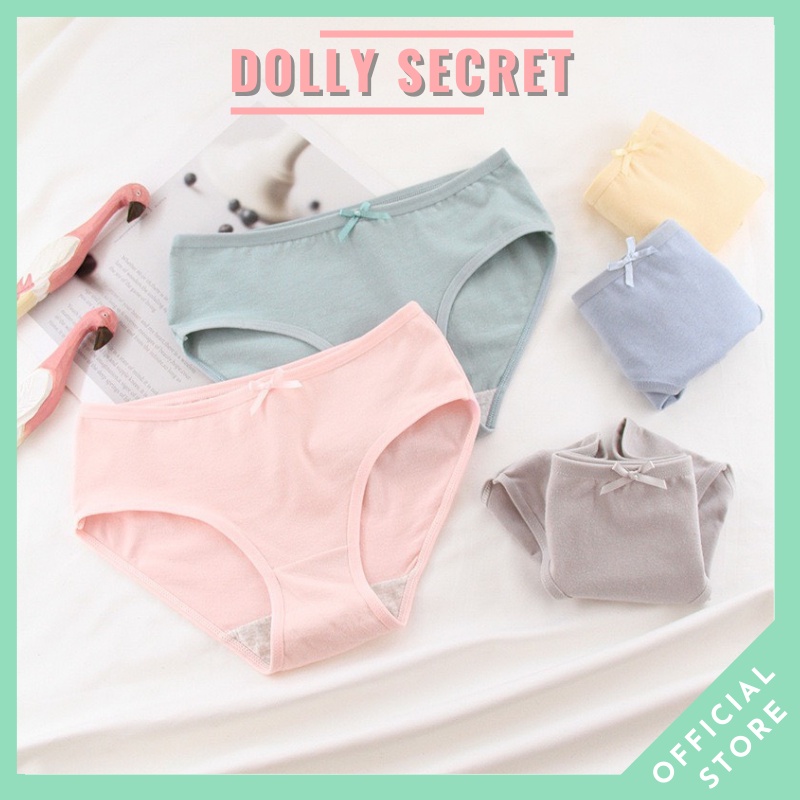 Quần lót nữ cotton kháng khuẩn màu trơn rẻ đẹp cao cấp nâng mông đơn giản DOLLY SECRET QL008