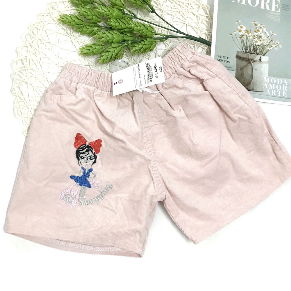 [XẢ HÀNG]Quần sọt nhung bé gái lưng thun 20-22kg - QG70