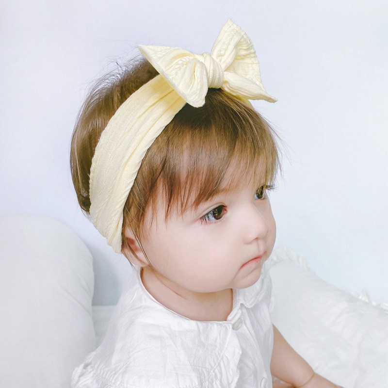 Băng đô KIDSBOWS co giãn nylon bản rộng kiểu turban thắt nơ gân sọc 20 màu sắc tùy chọn xinh xắn cho bé gái sơ sinh