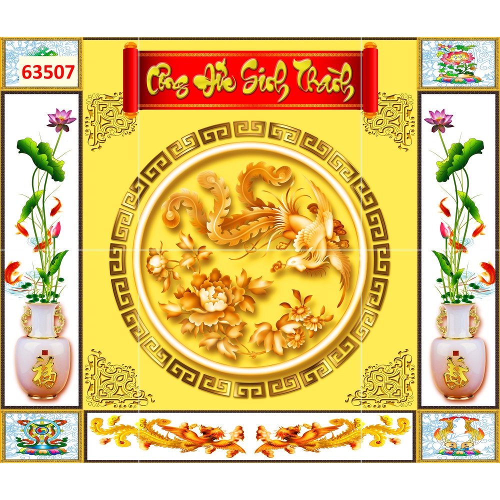 Tranh 3D dán tường Bàn thờ gian tiên Có keo sẵn dụng cụ dán tự thi công đơn giản, nhanh gọn, sạch sẽ.