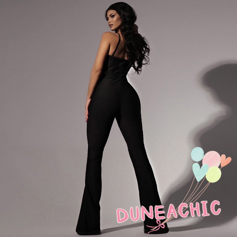 DUNEA Áo liền quần phối lưới thời trang cho nữ