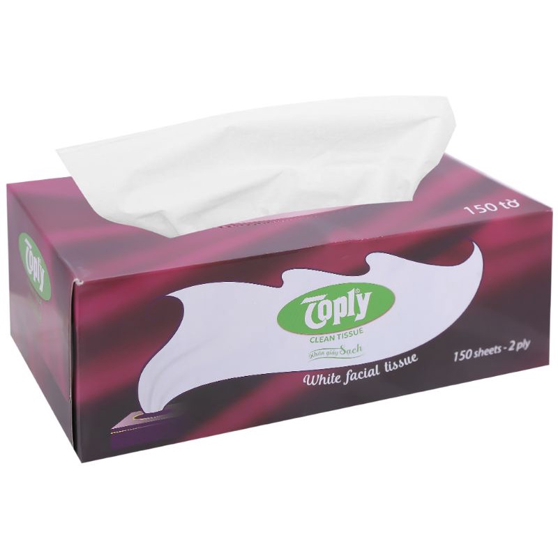 Khăn giấy lụa Toply 2 lớp hộp 150 tờ