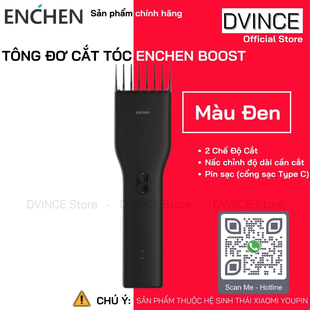 [Q. Bình Tân] Tông đơ cắt tóc Xiaomi Enchen Boost pin sạc - Hàng Chính Hãng | DVINCE Store