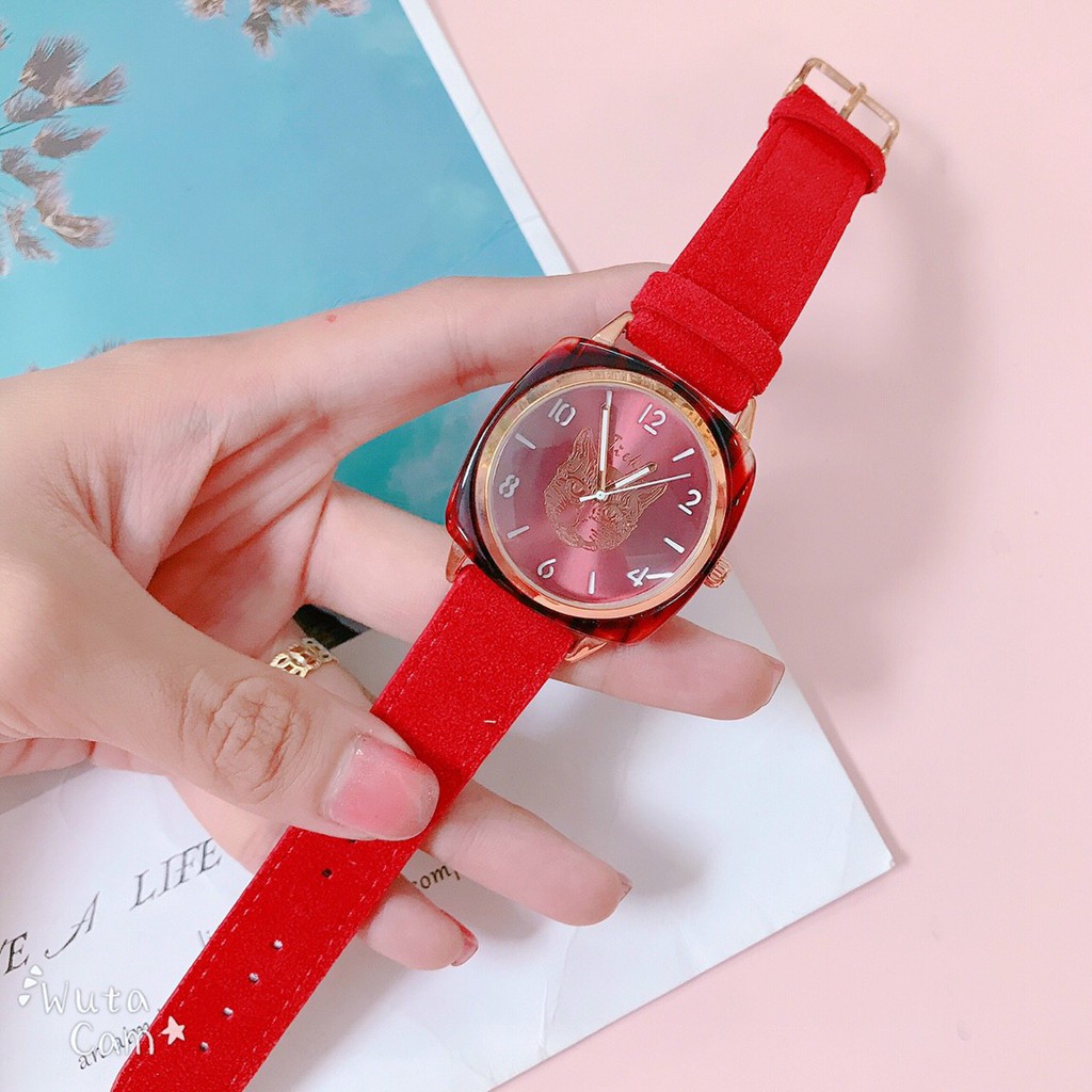 Đồng hồ nam Tieke in hình mèo, lên form chuẩn, nhiều màu sắc dễ dàng phối đồ | BigBuy360 - bigbuy360.vn