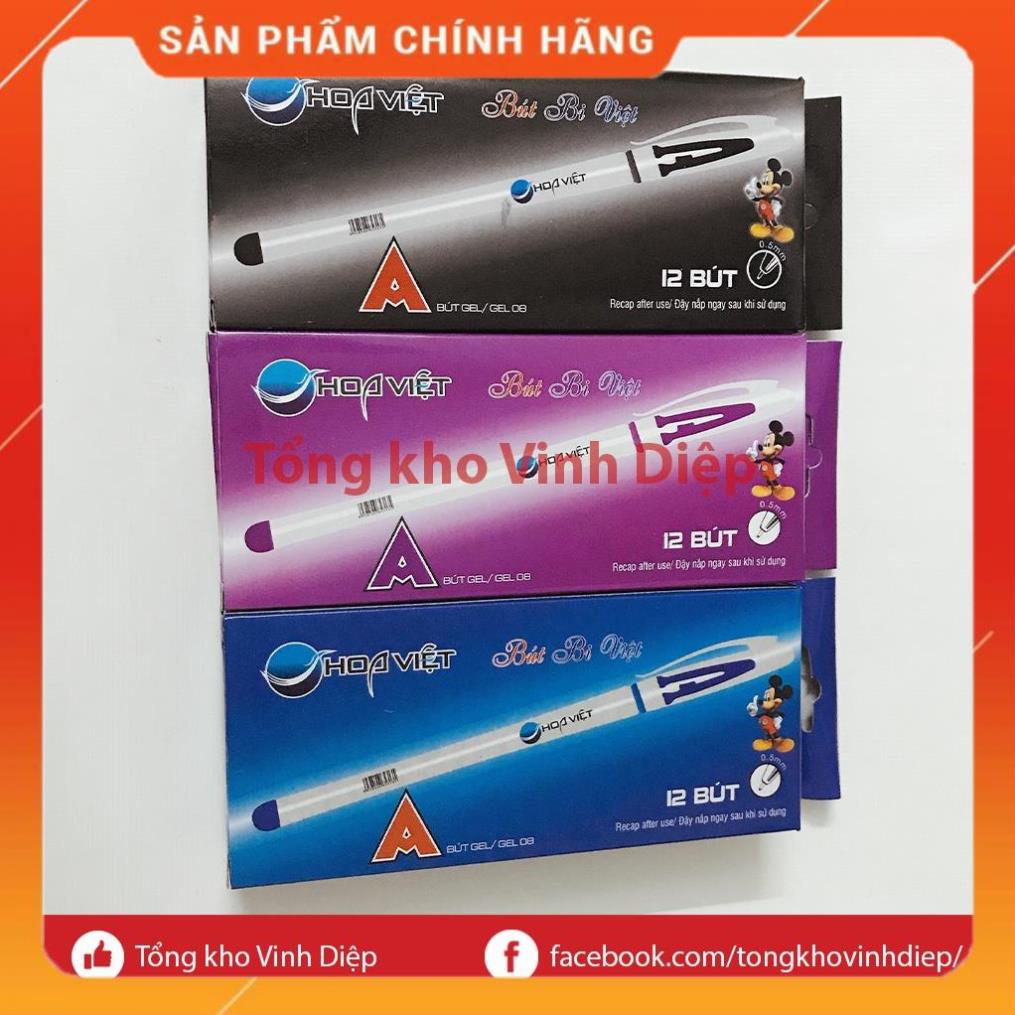 Bút chữ A mực nước, bút gel chữ A Hoa Việt nhiều màu
