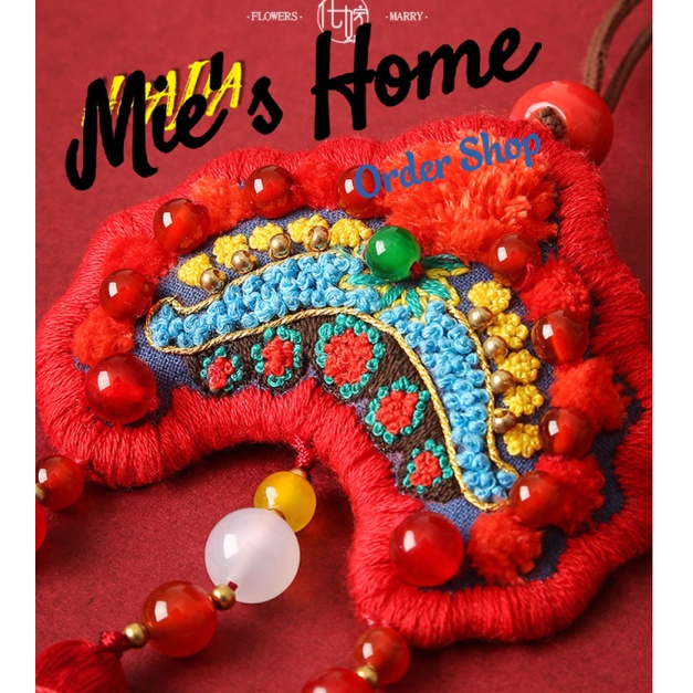 Màu đỏ cưới / chú rể và cô dâu series thêu túi thơm thủ công Hôn nhân an toàn diy thêu nguyên liệu  Mie Handmade Shop