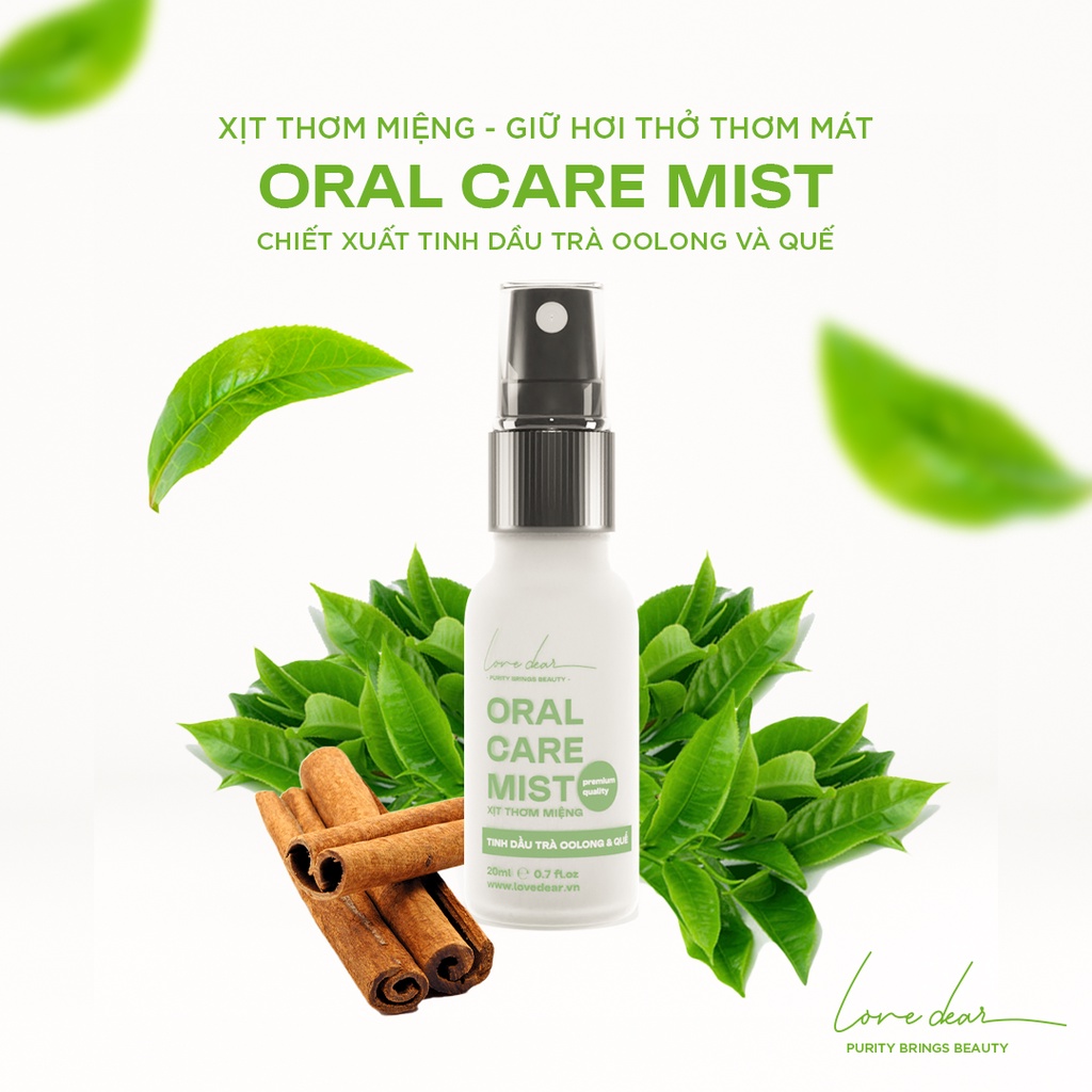 Xịt Thơm Miệng Oral Care LoveDear Chai 20ml Tinh Dầu Trà Oolong Và Quế Thêm Tự Tin Quyến Rũ