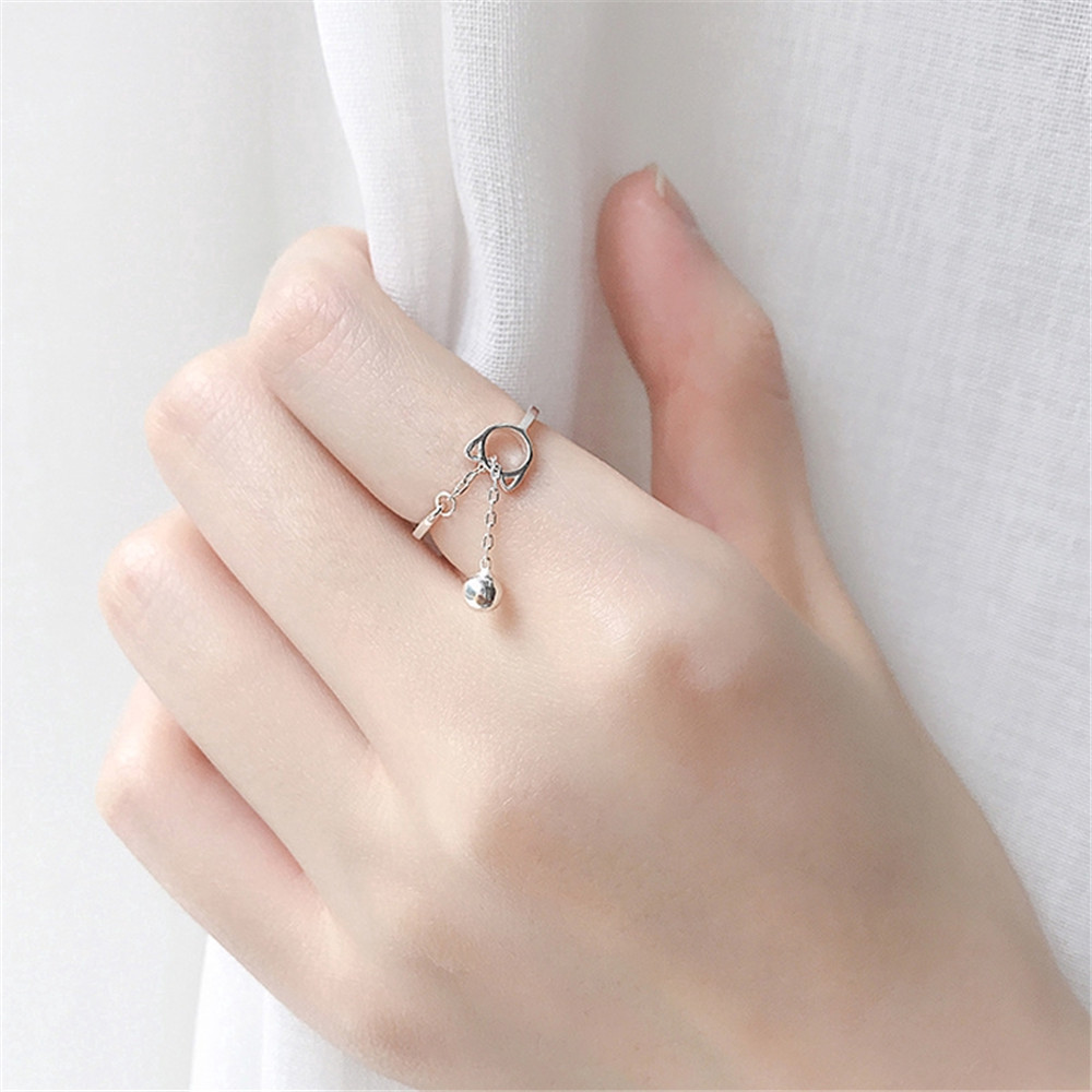Nhẫn Hở Hình Mèo Dễ Thương Phong Cách Hàn Quốc Yanqueens Trang sứ Quà tặng