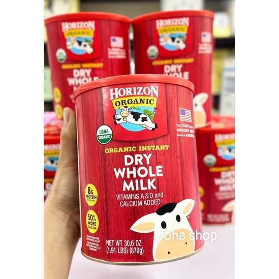 Sữa Horizon Organic Dry Whole Milk - Sữa tươi dạng bột hữu cơ Organic Horizon 870gr