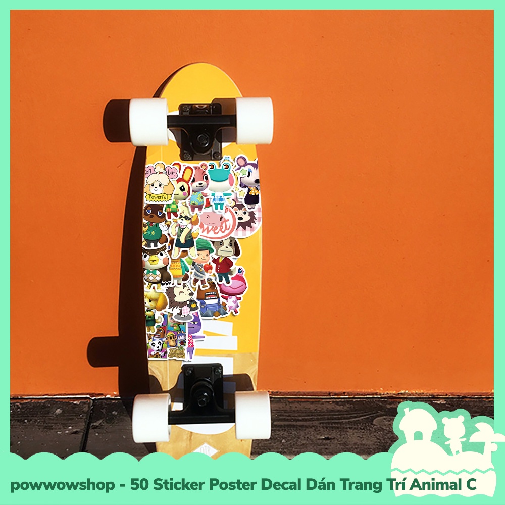 [Sẵn VN - Hỏa Tốc] 50 Sticker Decal Dán Trang Trí Đa Năng Cho Nhiều Vật Dụng Mẫu Game Animal Crossing Horizons Happy Fun