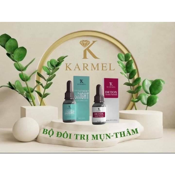 Bộ Serum Mụn Căng Bóng Trắng Da Mờ Thâm Nám - DETOX ACNES, TREATMEN  BRIGHT KARMEL