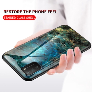 2021 Casing  Xiaomi  For Case Redmi Note 10 2021   Poco M3  Redmi 9T  Mi 10T Pro Poco X3 NFC Case Phone Case Luxury Marble Pattern Tempered Glass Hard Case