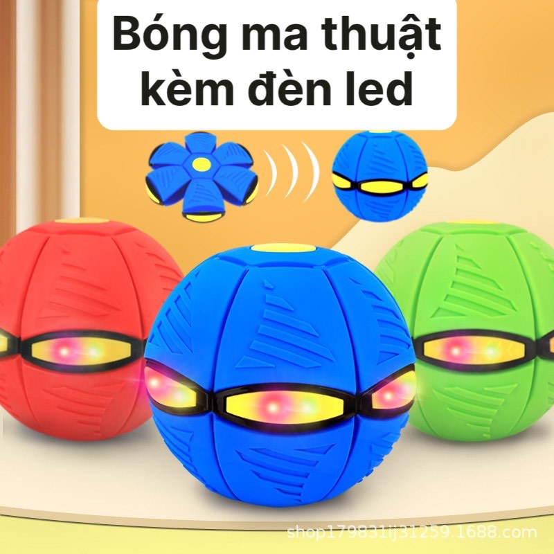 Bóng ma thuật, banh ném đĩa bay bằng nhựa ABS tự nảy biến dạng có đèn led siêu sáng.