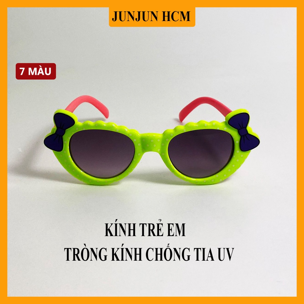 Kính trẻ em Jun Jun tròng đính nơ chấm bi dễ thương dành cho bé gái từ 1 tới 5 tuổi JJ1207