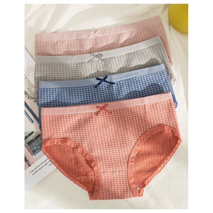 Quần Lót Cotton Kẻ Caro Siêu Dễ Thương Dành Cho Bạn Nữ