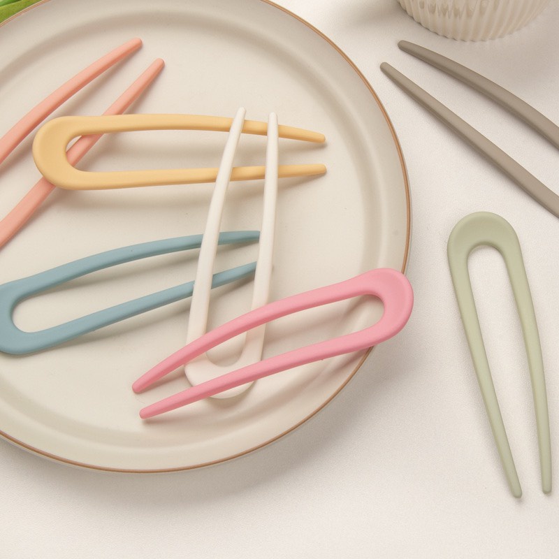Trâm cài tóc phụ kiện tạo kiểu tóc nữ hình chữ màu kẹo ngọt pastel hot trend KC55 JOLY
