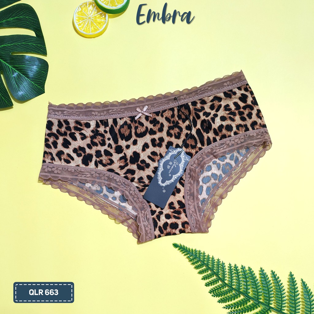 {Video + Ảnh thật} Quần lót Embra 🔞họa tiết báo🔞 viền ren cao cấp chất đẹp mê ly siêu hot | BigBuy360 - bigbuy360.vn