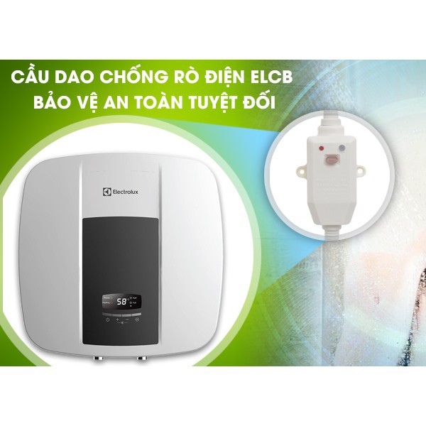 Máy nước nóng gián tiếp có remote Electrolux EWS302DX-DWE 30 lít 2500W - Made in Vietnam (Màu trắng) - KHÔNG KÈM VÒI SEN