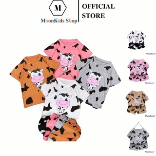 Đồ Bộ Cho Bé🐮Họa Tiết Bò Sữa🐮Bộ cộc tay MinKy Mom chất liệu COTTON 100% dành cho bé trai bé gái từ 6-19k