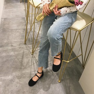 (Order) Giày bệt nữ da lộn quai ngang