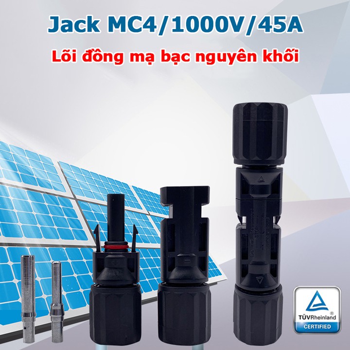 Jack kết nối MC4 1000V 45A cút nối chuyên dụng cho cáp pin năng lượng mặt trời